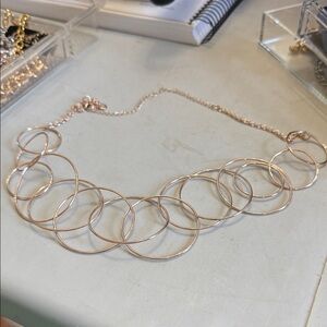 INC lightweight gold colored circles statement necklace NWOT